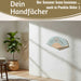 KI-generiertes Bild,Handfächer Holz Stoff Fächer "PURE BALANCE" Bali Blau Grau faltbar Faltfächer