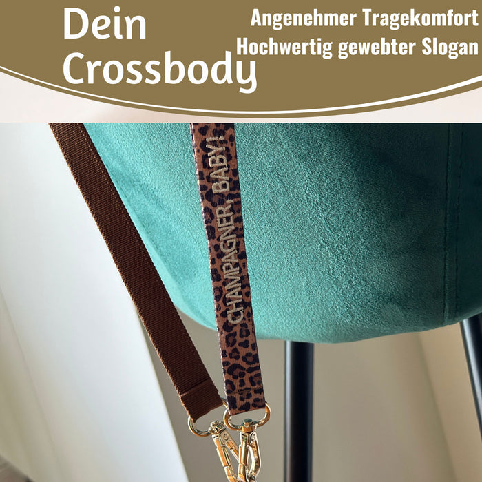 KI-generiertes Bild,Crossbody Handykette Champagner Baby Leo 2 Karabiner zum Umhängen Smartphones