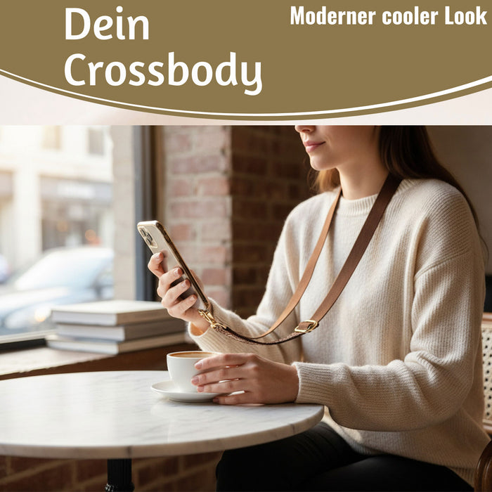 KI-generiertes Bild,Crossbody Handykette Champagner Baby Leo 2 Karabiner zum Umhängen Smartphones