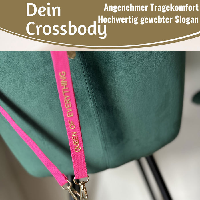 KI-generiertes Bild,Crossbody Handykette Queen Pink Gold 2 Karabiner zum Umhängen Smartphones