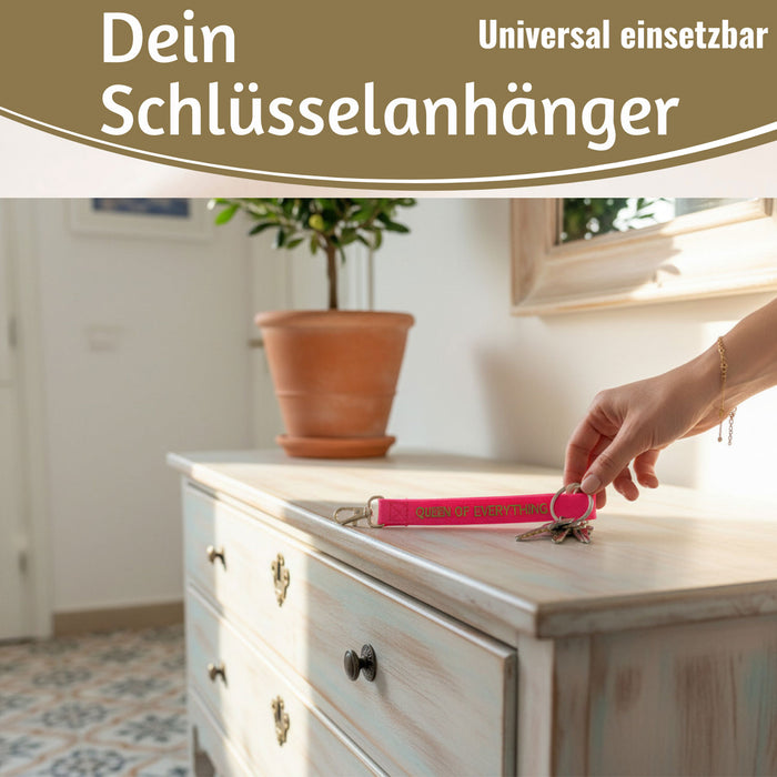 KI-generiertes Bild,Crossbody Handykette Queen Pink Gold 2 Karabiner zum Umhängen Smartphones