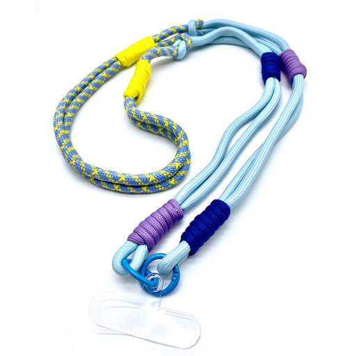 KI-generiertes Bild,Crossbody Handykette Palma Blau Gelb Lila mit Universalpad zum Umhängen Smartphones