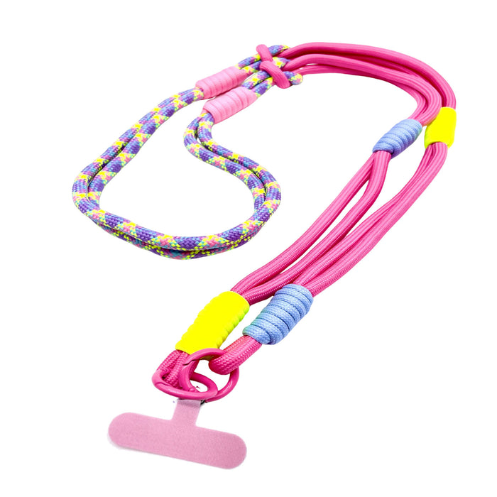 KI-generiertes Bild,Crossbody Handykette Palma Rose Lila mit Universalpad zum Umhängen Smartphones