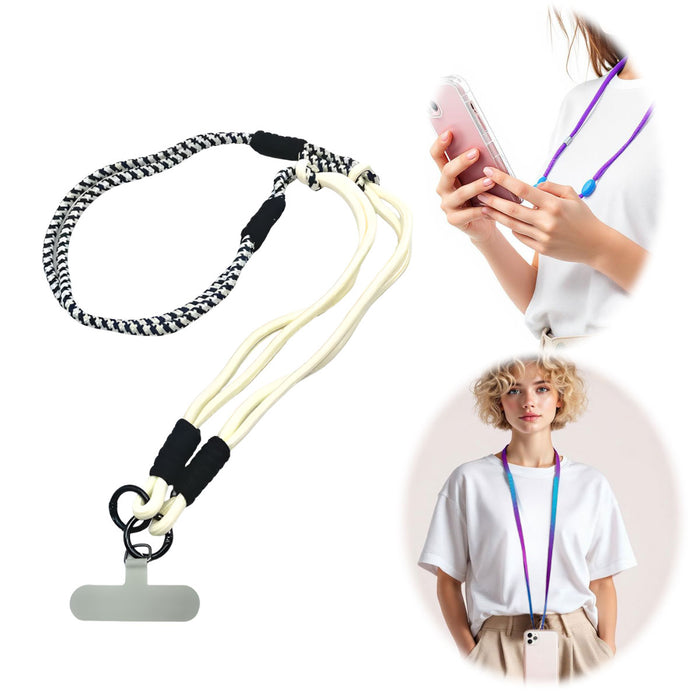 KI-generiertes Bild Crossbody Handykette Palma Schwarz Weiß mit Universalpad zum Umhängen von Smartphones