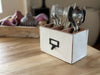 KI-generiertes Bild,Holz Apotheker Schublade 18cm Napoli Weiß 3 Fächer Cutlery Stiftebox Besteckkorb