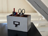 KI-generiertes Bild,Holz Apotheker Schublade 18cm Napoli Weiß 3 Fächer Cutlery Stiftebox Besteckkorb