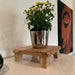 KI-generiertes Bild,Pflanzenhocker Teak Holz 20x7cm Eckig Mini Tisch Deko Tablett Blumenständer