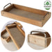 KI-generiertes Bild Vintage Holz Serviertablett 38x18cm mit Griff Holztablett Küchentablett Deko Tablett