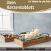 KI-generiertes Bild,Vintage Holz Serviertablett 38x18cm mit Griff Holztablett Küchentablett Deko Tablett