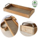 KI-generiertes Bild Vintage Holz Serviertablett 32x14cm mit Griff Holztablett Küchentablett Deko Tablett