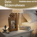 KI-generiertes Bild,Vintage Holz Bilderrahmen 30cm Leuchtturm Braun Maritim Aufsteller Fotorahmen
