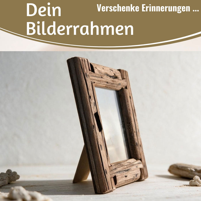 KI-generiertes Bild,Vintage Holz Bilderrahmen 10x15cm Dehli Aufsteller Fotorahmen