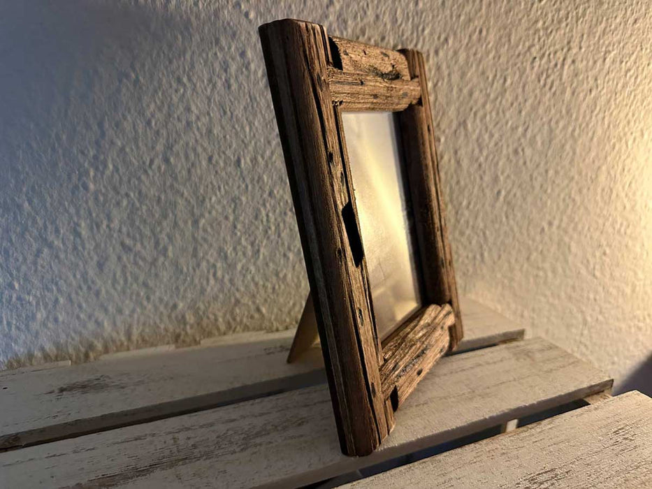 KI-generiertes Bild,Vintage Holz Bilderrahmen 10x15cm Dehli Aufsteller Fotorahmen