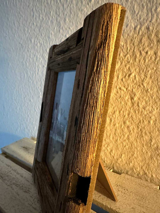 KI-generiertes Bild,Vintage Holz Bilderrahmen 10x15cm Dehli Aufsteller Fotorahmen