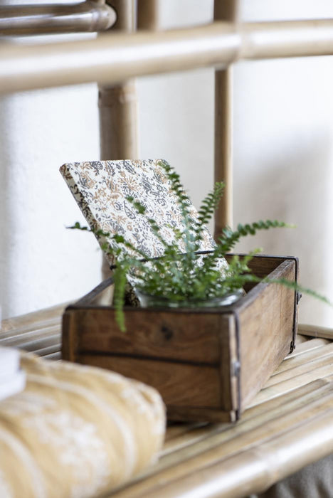 KI-generiertes Bild,Holz Aufbewahrung-Box 32x15x10cm B-Ware 1-fach Ziegelform-Optik Cutlery Deko