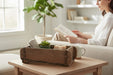 KI-generiertes Bild,Holz Aufbewahrung-Box 32x15x10cm 1-fach Ziegelform-Optik Cutlery Deko