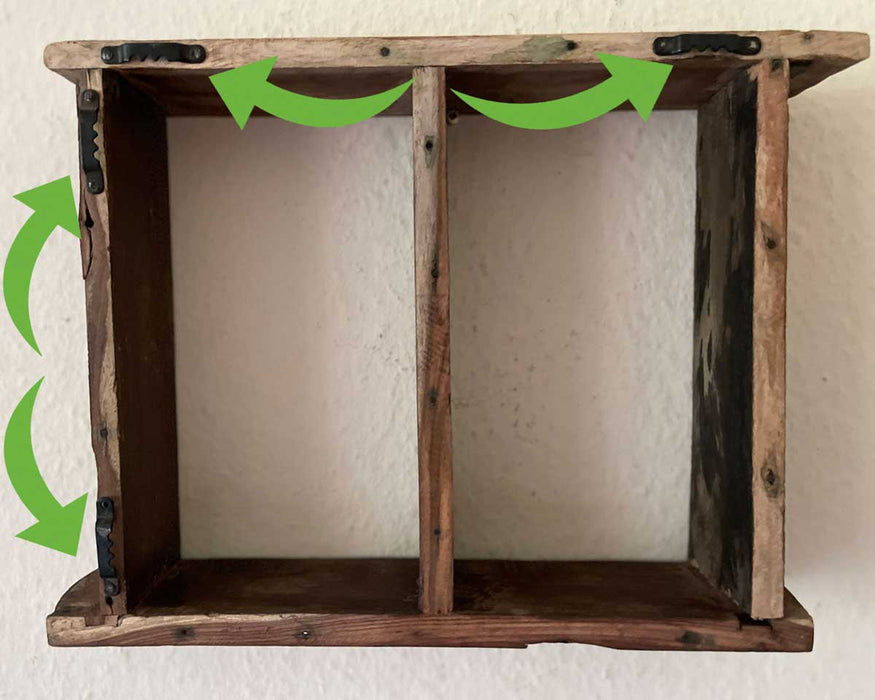 KI-generiertes Bild,Vintage Holz Wandregal 31x25cm Braun Ziegelform Küchenregal Wandboard