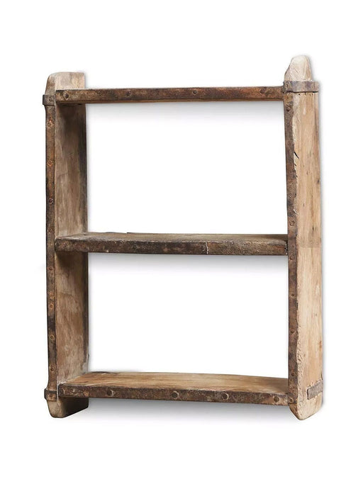 KI-generiertes Bild,Vintage Holz Wandregal 31x25cm Braun Ziegelform Küchenregal Wandboard