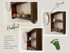 KI-generiertes Bild,Vintage Holz Wandregal 31x25cm Braun Ziegelform Küchenregal Wandboard