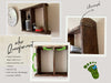 KI-generiertes Bild,Vintage Holz Wandregal 31x25cm Braun Ziegelform Küchenregal Wandboard