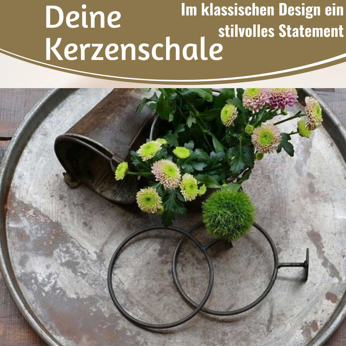 KI-generiertes Bild,XL Metall Deko Tablett Serviertablett Dehli 42cm Rund Kerzenteller Kerzentablett