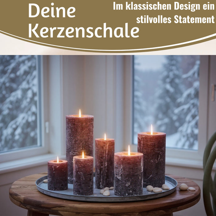 KI-generiertes Bild,XL Metall Deko Tablett Serviertablett Dehli 46cm Rund Kerzenteller Kerzentablett