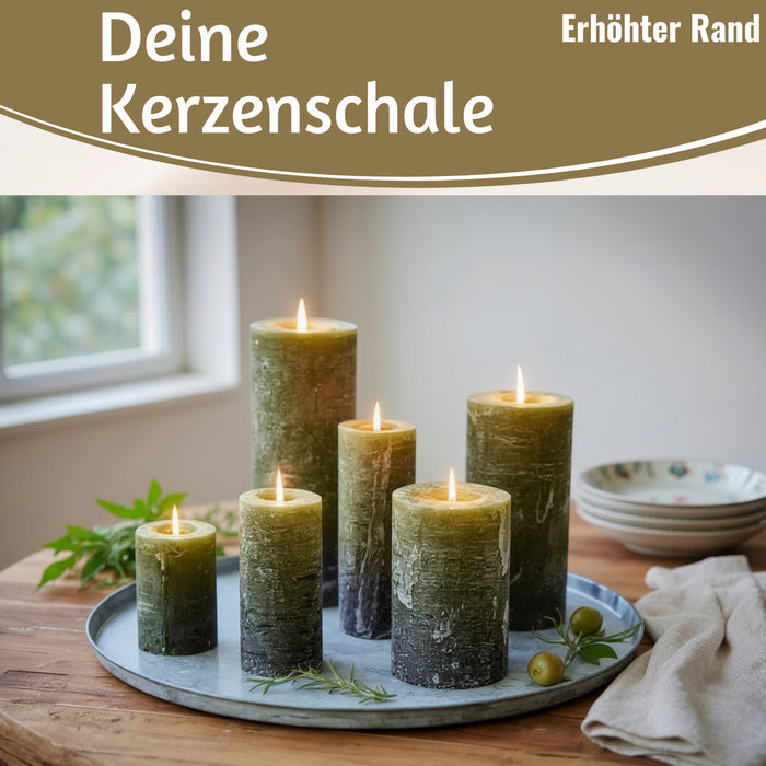 KI-generiertes Bild,XL Metall Deko Tablett Serviertablett Dehli 46cm Rund Kerzenteller Kerzentablett
