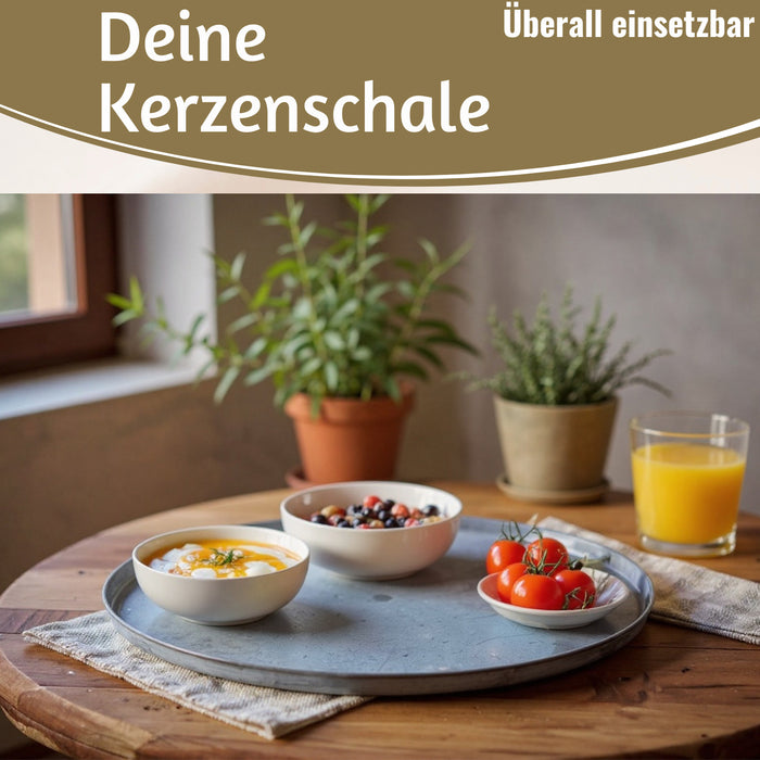 KI-generiertes Bild,XL Metall Deko Tablett Serviertablett Dehli 46cm Rund Kerzenteller Kerzentablett
