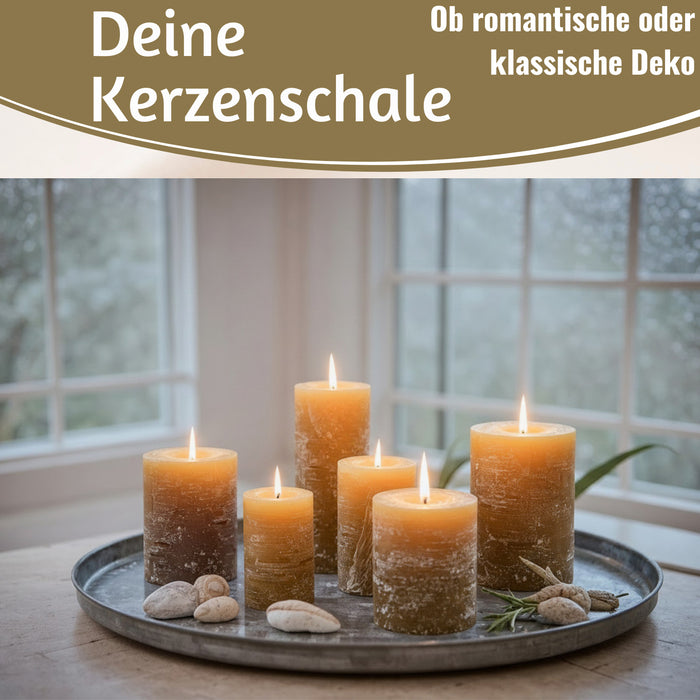 KI-generiertes Bild,XL Metall Deko Tablett Serviertablett Dehli 46cm Rund Kerzenteller Kerzentablett