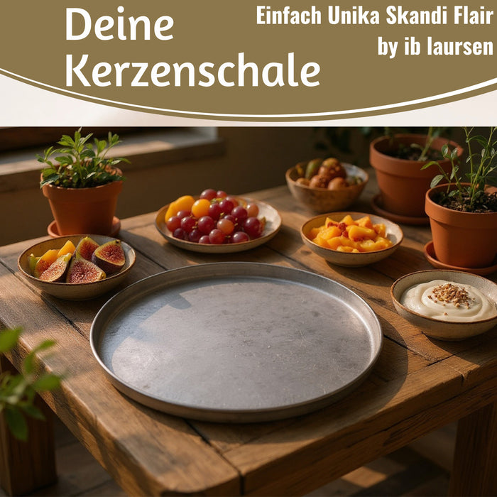 KI-generiertes Bild,XL Metall Deko Tablett Serviertablett Dehli 46cm Rund Kerzenteller Kerzentablett