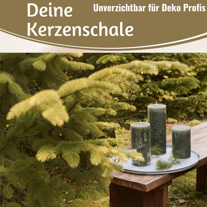 KI-generiertes Bild,XL Metall Deko Tablett Serviertablett Dehli 46cm Rund Kerzenteller Kerzentablett