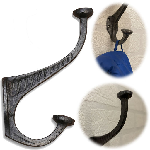 KI-generiertes Bild Vintage Doppel Kleiderhaken 13x3cm Schwarz Garderobenhaken Wandhaken