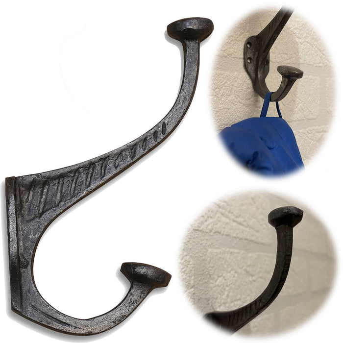 KI-generiertes Bild Vintage Doppel Kleiderhaken 13x3cm Schwarz Garderobenhaken Wandhaken