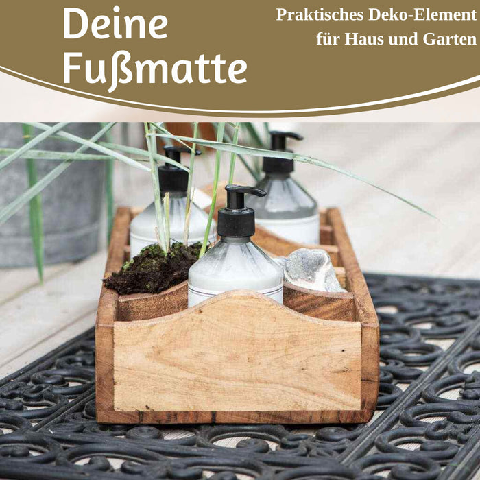 KI-generiertes Bild,Türmatte Fußmatte Gummi Filigran 75x45cm Schwarz Fußabtreter Türvorleger
