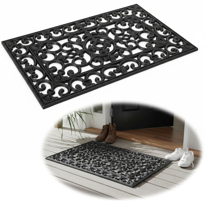 KI-generiertes Bild Türmatte Fußmatte Gummi Filigran 75x45cm Schwarz Fußabtreter Türvorleger