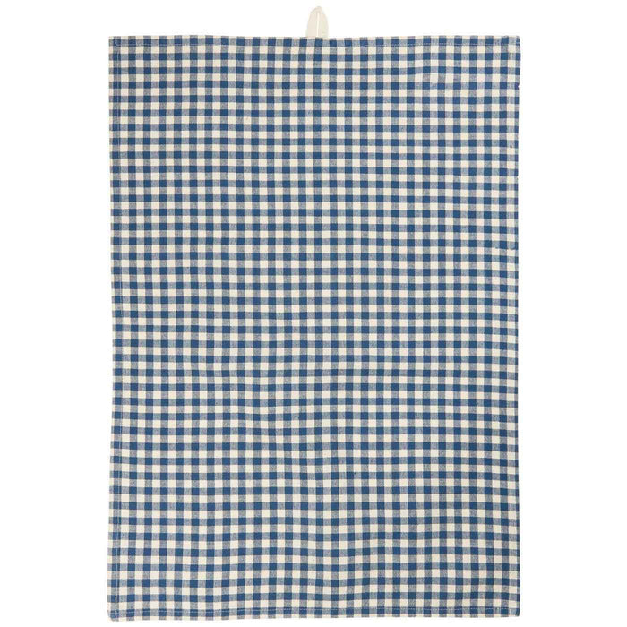 KI-generiertes Bild,Vintage Geschirrtuch 50x70cm Blau Weiß Natur Karo 100% Baumwolle Geschirr