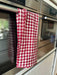 KI-generiertes Bild,Vintage Geschirrtuch 50x70cm Karo Rot Beige 100% Baumwolle Geschirr Handtuch
