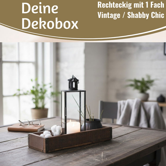 KI-generiertes Bild,Ib Laursen Vintage Holz Aufbewahrungsbox 43x13x6cm Unika Braun Deko-Kiste
