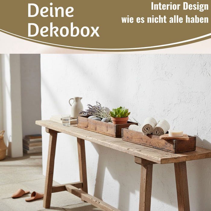 KI-generiertes Bild,Ib Laursen Vintage Holz Aufbewahrungsbox 35x10x5cm Unika Braun Deko-Kiste