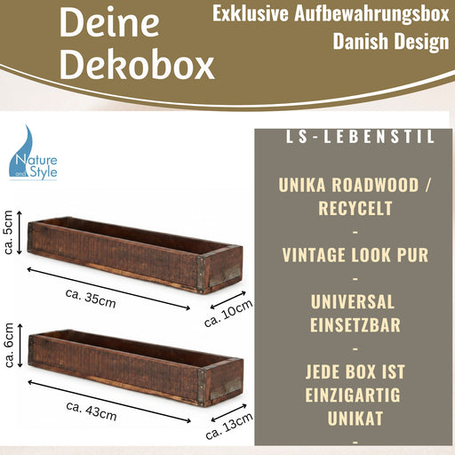 KI-generiertes Bild,Ib Laursen Vintage Holz Aufbewahrungsbox 2´er Set Unika Braun Deko-Kiste