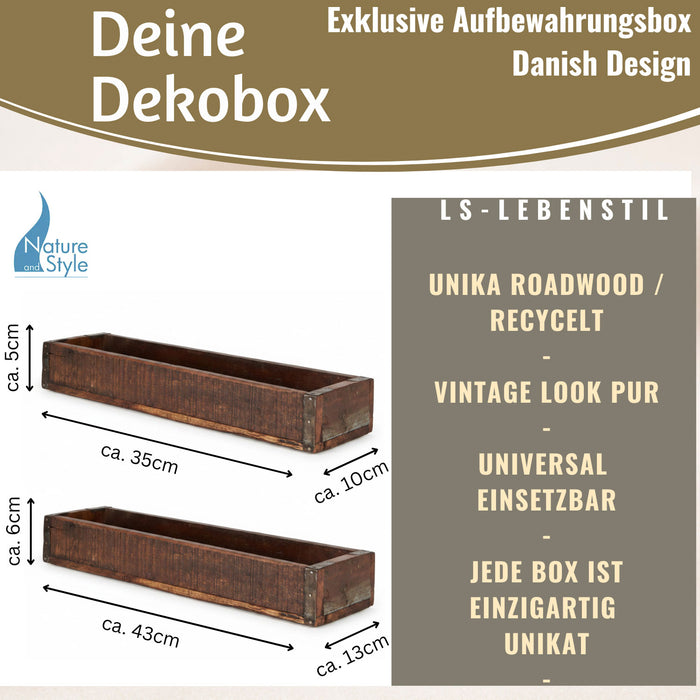 KI-generiertes Bild,Ib Laursen Vintage Holz Aufbewahrungsbox 2´er Set Unika Braun Deko-Kiste