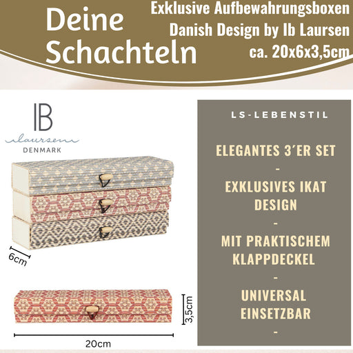 KI-generiertes Bild,Vintage Holz Schachtel 3´er Set Bambus mit Deckel Geschenkbox Aufbewahrungsbox