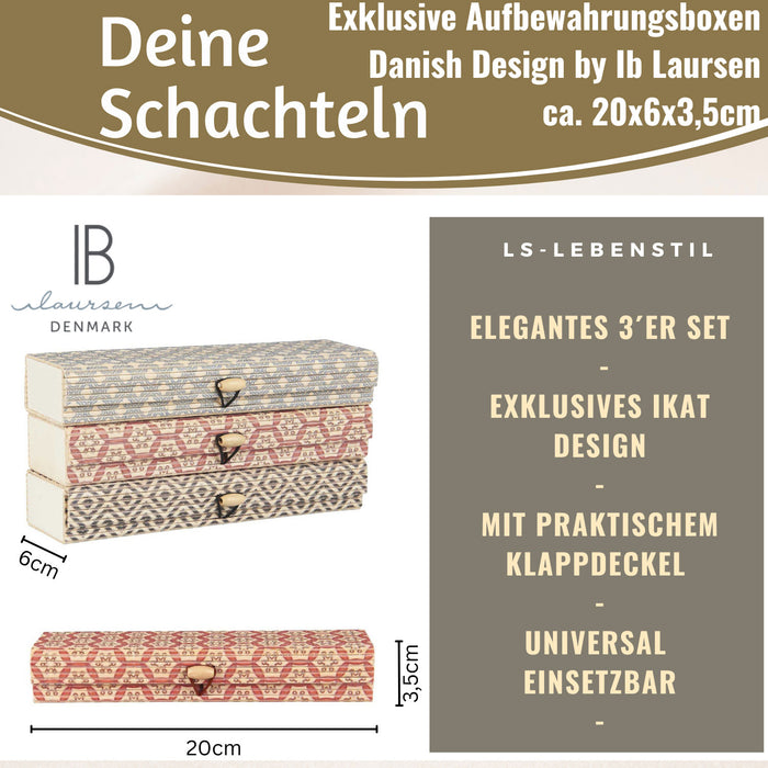 KI-generiertes Bild,Vintage Holz Schachtel 3´er Set Bambus mit Deckel Geschenkbox Aufbewahrungsbox