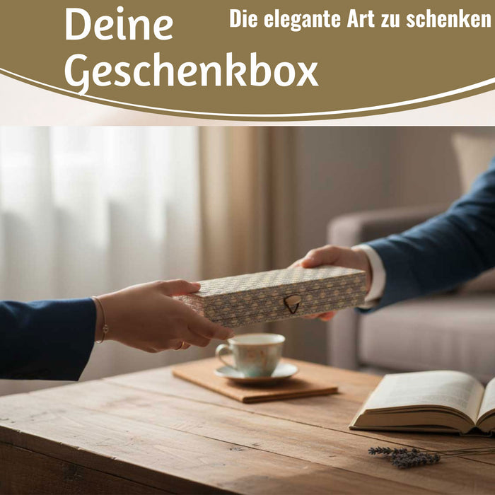 KI-generiertes Bild,Vintage Holz Schachtel 3´er Set Bambus mit Deckel Geschenkbox Aufbewahrungsbox