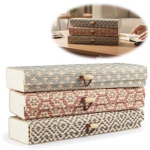 KI-generiertes Bild Vintage Holz Schachtel 3´er Set Bambus mit Deckel Geschenkbox Aufbewahrungsbox