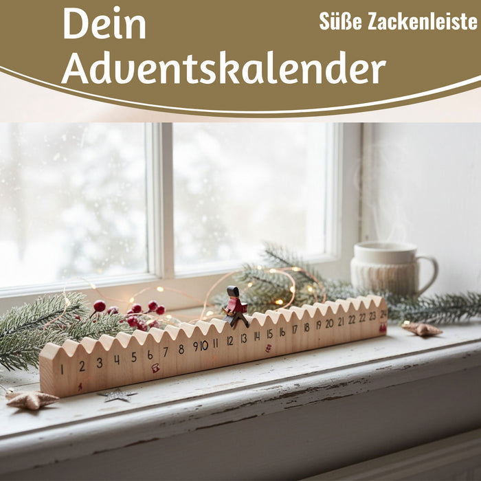 KI-generiertes Bild,Vintage Holz Adventskalender gehender Gardist 50cm Countdown Xmas Deko