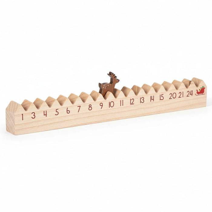 KI-generiertes Bild,Vintage Holz Adventskalender hüpfende Rentier 50cm Countdown Xmas Deko