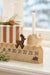 KI-generiertes Bild,Vintage Holz Adventskalender hüpfende Rentier 50cm Countdown Xmas Deko