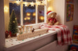 KI-generiertes Bild,Vintage Holz Adventskalender hüpfende Rentier 50cm Countdown Xmas Deko