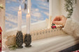 KI-generiertes Bild,Vintage Holz Adventskalender fahrendes Weihnachtsauto 50cm Countdown Xmas Deko